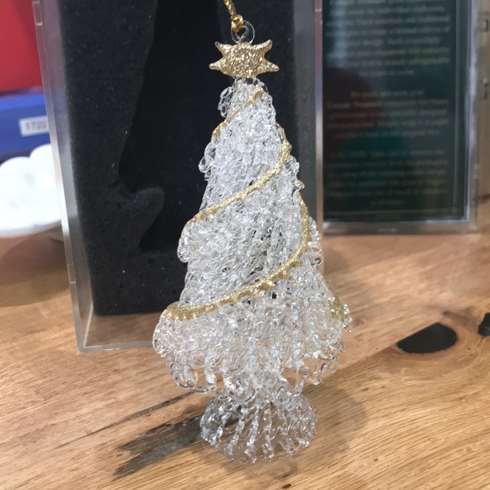 Christmas tree hand-made glass ornament